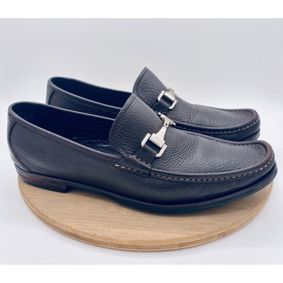 Allen Edmonds Firenze Shoes Mens 11 Brown Leather Horsebit Driving Loafers - Picture 1 of 12